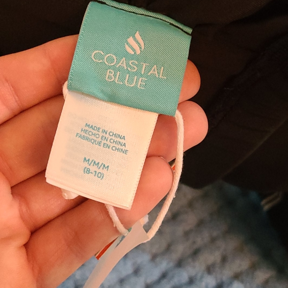 Coastal Blue Bandeau V Neck Halter Bikini Top - Picture 5 of 5